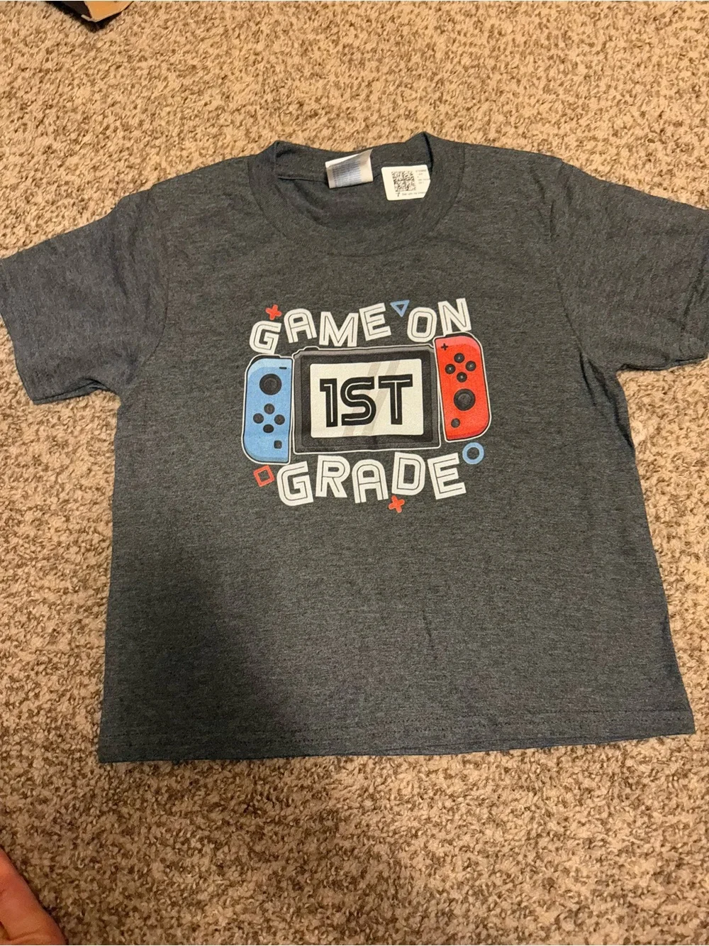 Game On 1st Grade Kids Graphic Tee - Gray